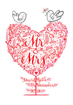 Personalised Mr And Mrs Wedding Print, 3 of 3