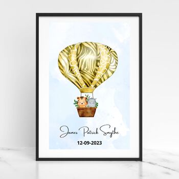 Nursery Print Animals In A Hot Air Balloon, 3 of 4