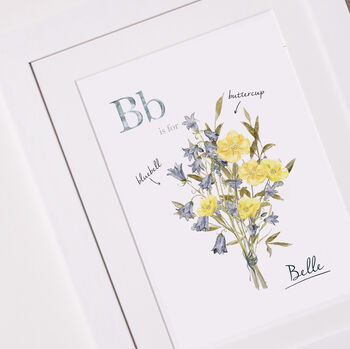 Wildflower A To Z Initial Watercolour Print, 2 of 4