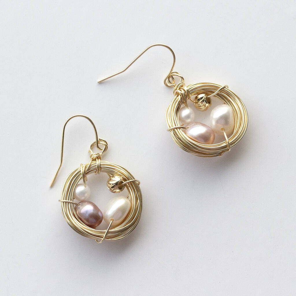 Hand Made Wired Fresh Water Pearl Earrings By Studio Hop ...