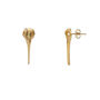 925 Silver Bird Skull Stud Earrings Gold Plated, thumbnail 4 of 4