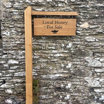 Engraved Hanging Oak Sign Post, 8 of 12
