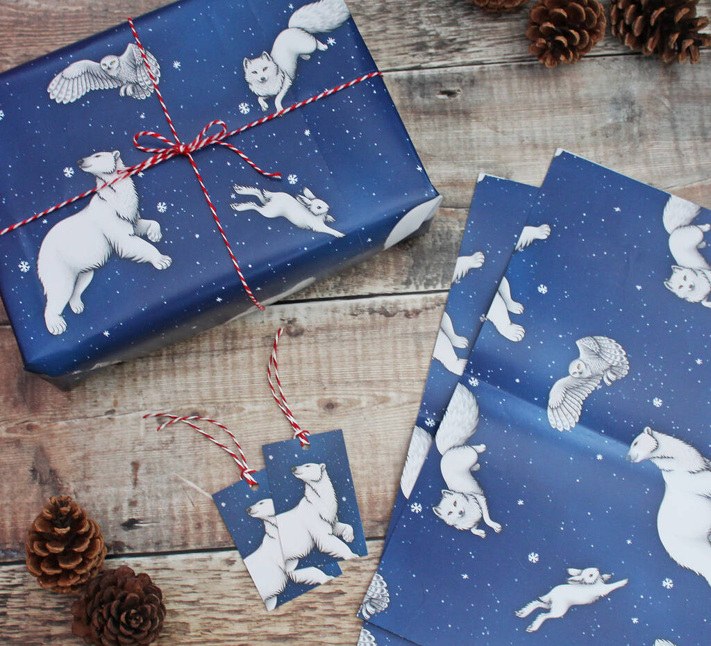 Arctic Animals Christmas Gift Wrap, 1 of 2