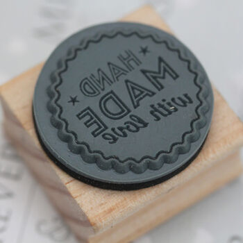 'Hand Made With Love' Wooden Rubber Stamp, 4 of 4
