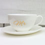 Mr And Mrs 22 Carat Gold Fine Bone China Tea Cups, thumbnail 3 of 9