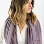 Personalised Heather Scarf With A Subtle Copper Check, thumbnail 1 of 7