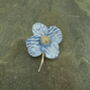 Poppy Blue Flower Brooch, thumbnail 1 of 5
