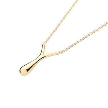 Wishbone Drop Pendant In Silver Or Gold, 4 of 12