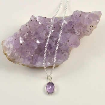 Amethyst And Silver Pendant Necklace, 2 of 3