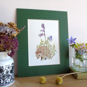 Hedgehog And Bluebell A5 Giclee Fine Art Print, 9 of 12