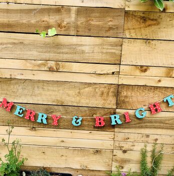 Personalised Garland Nordic Xmas Wooden Letter Bunting, 4 of 4