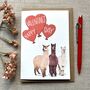 Alpaca Happy Valentine's Card, thumbnail 1 of 2