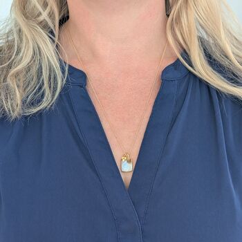 The Trio Moonstone Necklace, Gold Plated, 4 of 8