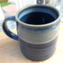 Individual Reactive Glaze Brûlée Mug In Denim Glaze, thumbnail 6 of 12