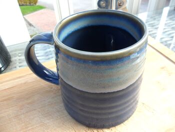 Individual Reactive Glaze Brûlée Mug In Denim Glaze, 6 of 12