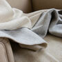 Pale Beige And Grey Merino Lambswool Throw, thumbnail 2 of 5