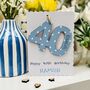 Personalised 40th Birthday Card Wooden Number Gift, thumbnail 4 of 4