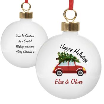 Personalised 'Driving Home For Christmas' Bauble, 2 of 4