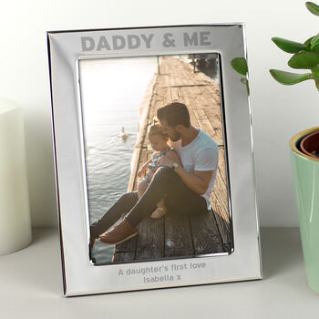 Fathers Day Gifts Photo Frame 5x7 Silver Daddy And Me, 5 of 7