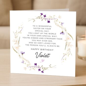 Sister Poem Birthday Card Personalised, 4 of 7