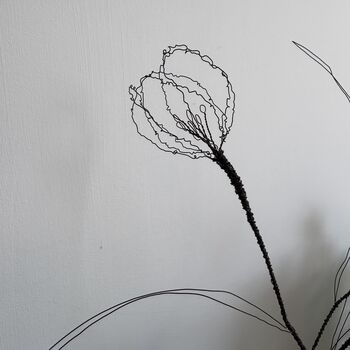 Three Handmade Wire Parrot Tulips Stems, 11 of 12