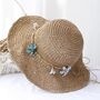 Monaco Beige Ombré Flower Petals Beach Hat, thumbnail 1 of 6