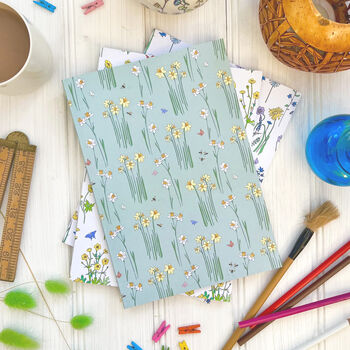 Personalised Floral Teacher Notebook And Sprout Pencil, 3 of 4