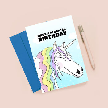 Unicorn Birthday Card, 2 of 2