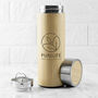 Custom Logo Bamboo Vacuum Flask With Tea Strainer, thumbnail 1 of 3