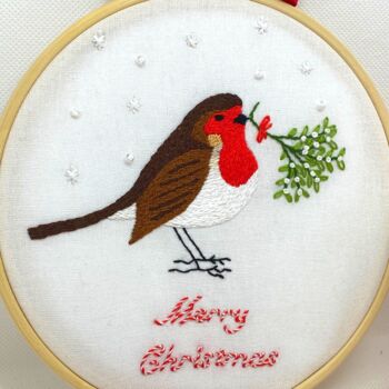 Christmas Robin Embroidery Kit, 3 of 11