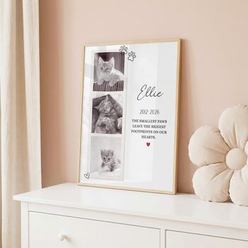 Pet Portrait Photo Gift, Personalised Cat Memorial Print, Dog Remembrance Gift, 2 of 3