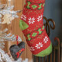 Personalised Traditional Nordic Knit Christmas Stocking, thumbnail 6 of 7