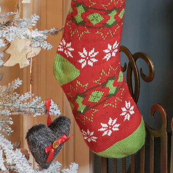 Personalised Traditional Nordic Knit Christmas Stocking, 6 of 7