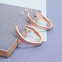 Silver Polygon Earrings With Rose Gold Plating, thumbnail 1 of 4