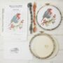 Robin And Berry Cross Stitch Wall Hanging Kit, thumbnail 3 of 12