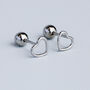 Sterling Silver Screw Back Heart Stud Earrings, thumbnail 1 of 5
