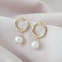 9ct Gold Pearl Halo Earrings, thumbnail 1 of 4