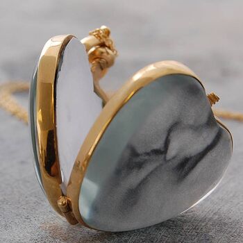 Round Double Sided Gold Plated Silver Locket Necklace, 2 of 6