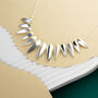 Modern Statement Silver Leaf Necklace, thumbnail 2 of 3
