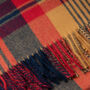 Red And Mustard Smooth Check Scarf, thumbnail 2 of 4