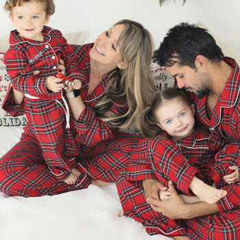 Personalised Dad And Child Luxury Tartan Pyjama, 5 of 6