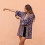 Navy Floral Viscose Summer Jacket, thumbnail 5 of 7