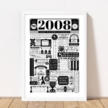 2008 Personalised 16th Birthday Poster, 2 of 7