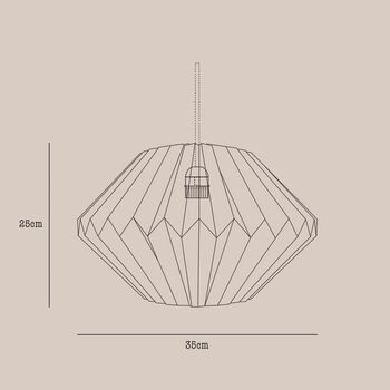 Pinstripe Pattern Origami Diamond Lampshade, 5 of 5