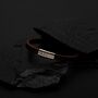 Brown Leather Bracelet With Custom Messafe, thumbnail 3 of 8