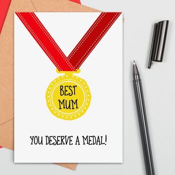 Large Size Personalised Mum Medal Card, 5 of 6
