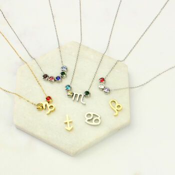 Family Birthstone And Zodiac Sign Necklace, 12 of 12