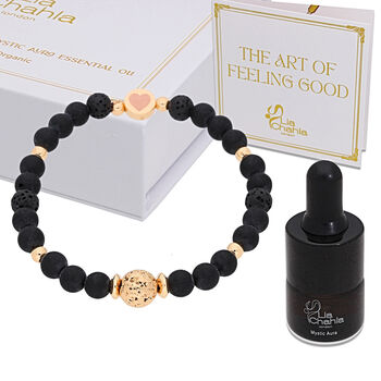 Aromatherapy Black Onyx Bracelet With Mystic Aura Essential Oil Set, 2 of 5