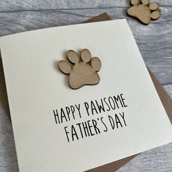 Happy Pawsome Dad Pet Father's Day Card, 2 of 2