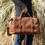 Large Genuine Leather Holdall Green, thumbnail 6 of 11